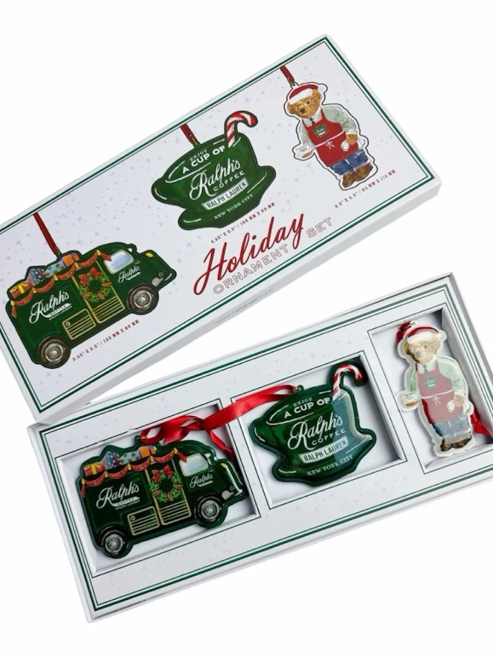 Ralph’s Coffee Ralph Lauren Holiday Ornament Gift Set Truck Polo Bear NWT
